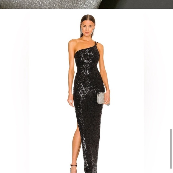 NOOKIE x REVOLVE Liberty Gown Sequin One Shoulder Maxi Dress in White NWT S 4 - Picture 8 of 8